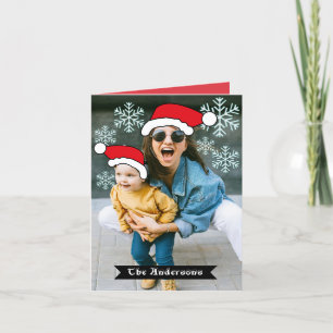 Cartes Pour Fêtes Annuelles Drôle personnalisé Noël père Noël photo casquette
