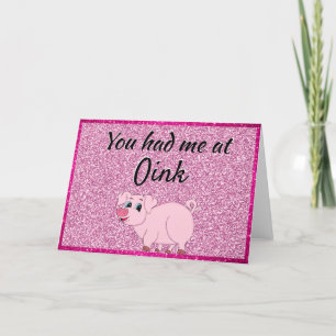 Cartes Pour Fêtes Annuelles Drôle porc Valentine