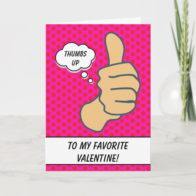 Cartes Pour Fêtes Annuelles Drôle Pouces roses chaudes vers le haut Valentine (Devant)