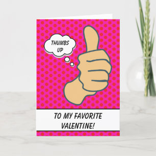 Cartes Pour Fêtes Annuelles Drôle Pouces roses chaudes vers le haut Valentine