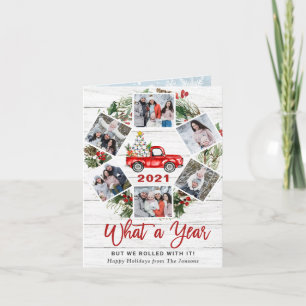 Cartes Pour Fêtes Annuelles Drôle Quelle année Camion rouge Noël 6 PHOTO
