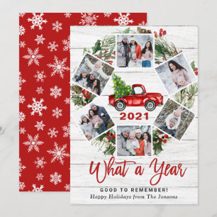 Cartes Pour Fêtes Annuelles Drôle Quelle année Camion rouge Noël 6 PHOTO