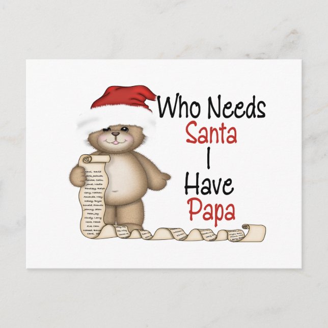 Cartes Pour Fêtes Annuelles Drôle qui a besoin de Père Noël Papa (Devant)
