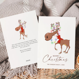 Cartes Pour Fêtes Annuelles Drôle Reindeer Joyeux voeux de Noël