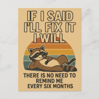 Cartes Pour Fêtes Annuelles Drôle Réparer le devis avec Raccoon