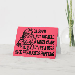 Cartes Pour Fêtes Annuelles Drôle sac Père Noël