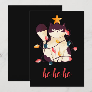 Cartes Pour Fêtes Annuelles Drôle Sarcastique Chat Ho Ho Ho Noël