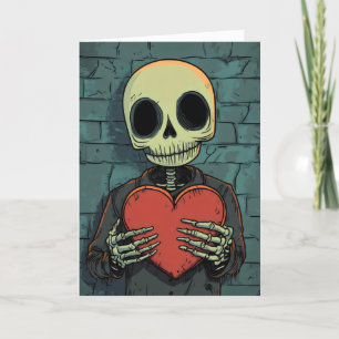 Cartes Pour Fêtes Annuelles Drôle Skeleton Heart Love
