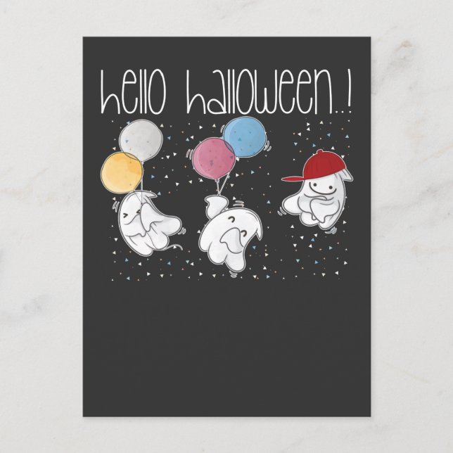 Cartes Pour Fêtes Annuelles Drôle Tee - shirts fantômes, Chemises d'Halloween, (Devant)