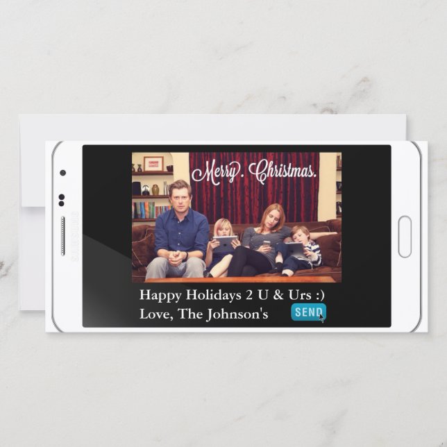 Cartes Pour Fêtes Annuelles Drôle Texting Christmas Horizontal (Devant)