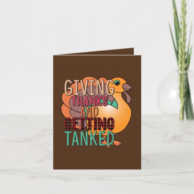 Cartes Pour Fêtes Annuelles drôle Thanksgiving boisson turquie ajouter un sent (Devant)