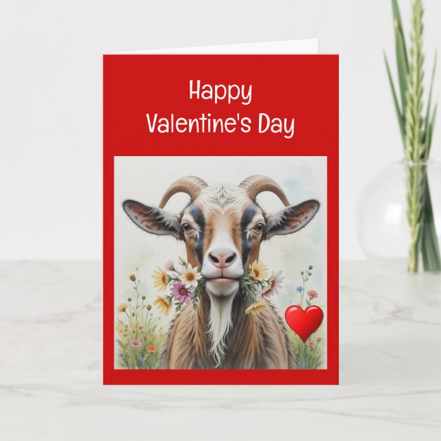 Cartes Pour Fêtes Annuelles Drôle Valentin à Vieux Chèvre, humour (Devant)