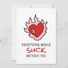 Cartes Pour Fêtes Annuelles Drôle Valentines Coeur Pourrait Chuter Sans Vous