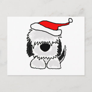 Cartes Pour Fêtes Annuelles Drôle Vieux chien anglais à Santa Hat