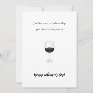 Cartes Pour Fêtes Annuelles Drôle vin valentine romantique couple retour photo