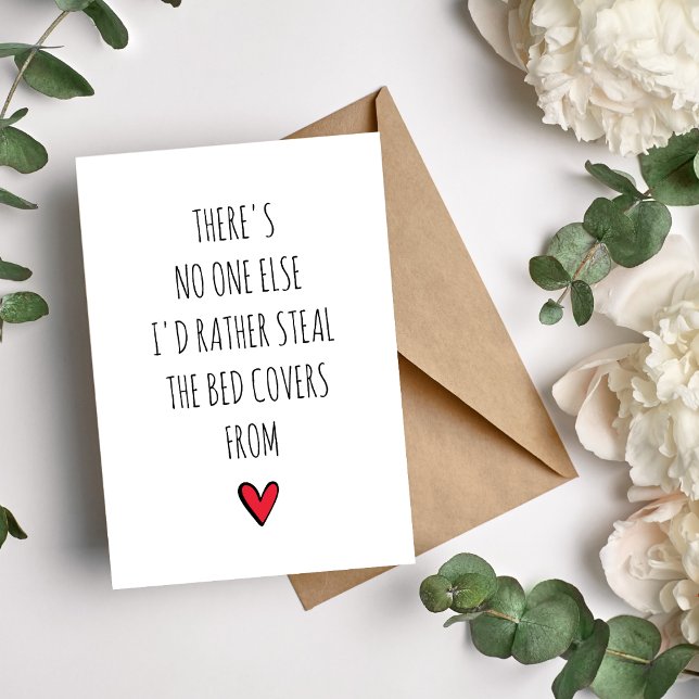 Cartes Pour Fêtes Annuelles Drôle Voler Les Couvertures De Lit (Créateur téléchargé)
