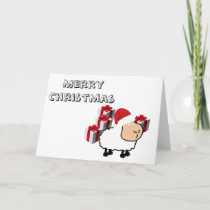 Cartes Pour Fêtes Annuelles Drôle whimsical mignon mouton de Noël