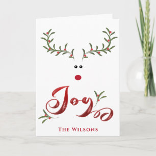Cartes Pour Fêtes Annuelles Drôle whimsy saint renne joie non photo Vacances 