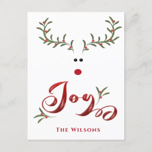 Cartes Pour Fêtes Annuelles Drôle whimsy saint renne joie non photo Vacances 