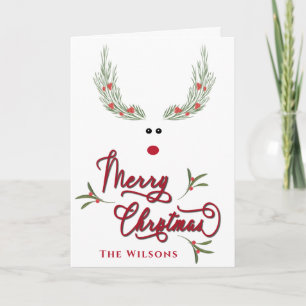 Cartes Pour Fêtes Annuelles Drôle whimsy saint renne non photo Vacances