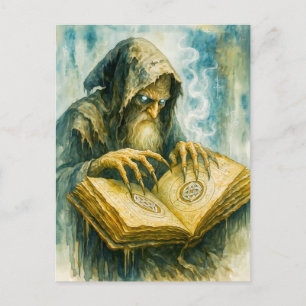 Cartes Pour Fêtes Annuelles druide celtique foncé avec livre d'orthographe et 