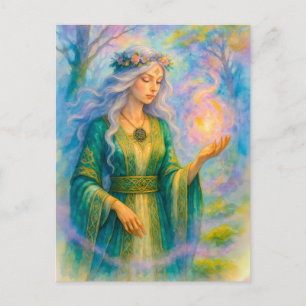 Cartes Pour Fêtes Annuelles Druidesse celtique conjure une sphère d'énergie lu