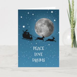 Cartes Pour Fêtes Annuelles Drummer Christmas Peace Love Drums Drumming Music