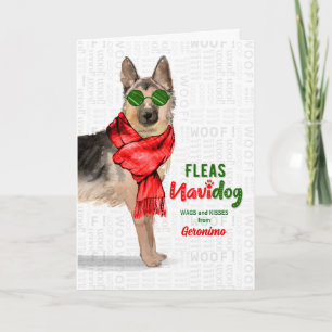 Cartes Pour Fêtes Annuelles du berger allemand Chien Fleas NaviDOG