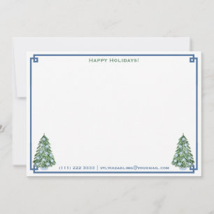 Cartes Pour Fêtes Annuelles Du Bureau De   Chinoiserie Chic Bleu Et Vert
