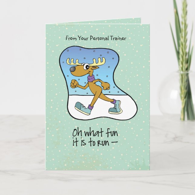 Cartes Pour Fêtes Annuelles Du coach personnel aux clients faisant de l'exerci (Devant)