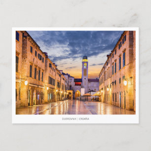 Cartes Pour Fêtes Annuelles Dubrovnik, Croatie, image de nuit avec Stradum