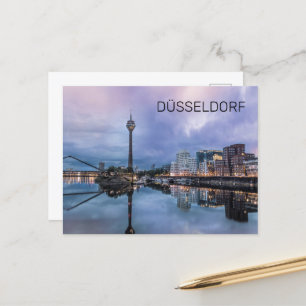Cartes Pour Fêtes Annuelles Dusseldorf Skyline Allemagne Holiday Sunset Souven