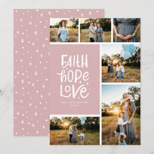 Cartes Pour Fêtes Annuelles Dusty rose foi espoir amour multiple Photo