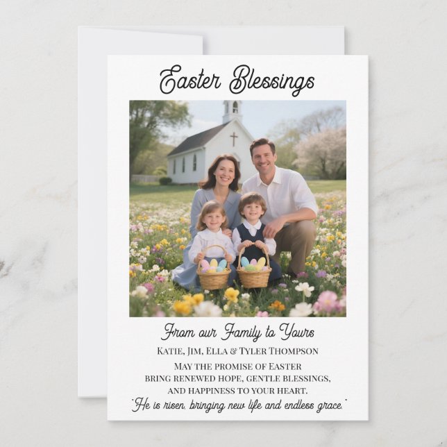Cartes Pour Fêtes Annuelles Easter Blessings  Personalized Photo Template (Devant)