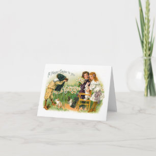 Cartes Pour Fêtes Annuelles Easter Bunny Vintage