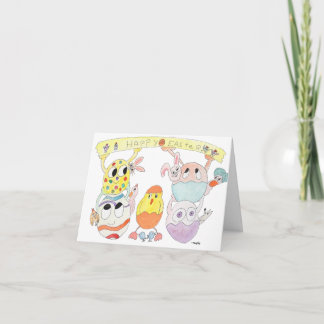 Cartes Pour Fêtes Annuelles Easter Eggs and Chicks and Bunnies