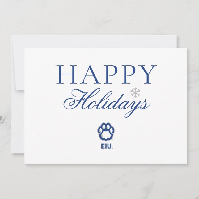 Cartes Pour Fêtes Annuelles Eastern Illinois Panthers Empreinte de patte & EIU (Devant)