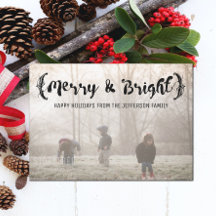 Ebony Elegant Sketted Merry & Bright Photo
