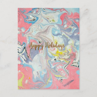 Cartes Pour Fêtes Annuelles Ebru Art Pastel Abstract 