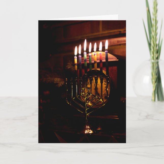 Cartes Pour Fêtes Annuelles Éclairage de la Menorah (Devant)