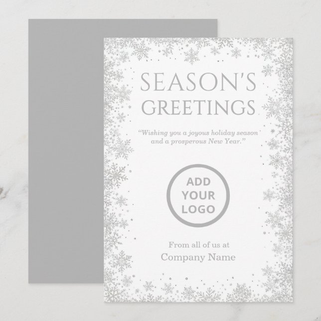 Cartes Pour Fêtes Annuelles Éclat Blanc d'Hiver (Devant / Derrière)