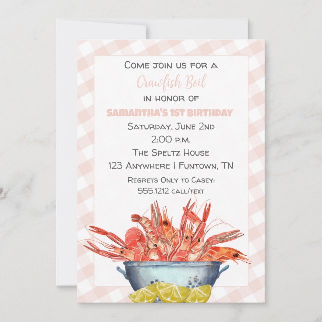 Cartes Pour Fêtes Annuelles Éclosion de poisson d'eau 1er anniversaire Invitat (Devant)