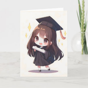 Cartes Pour Fêtes Annuelles École de filles Chibi Anime
