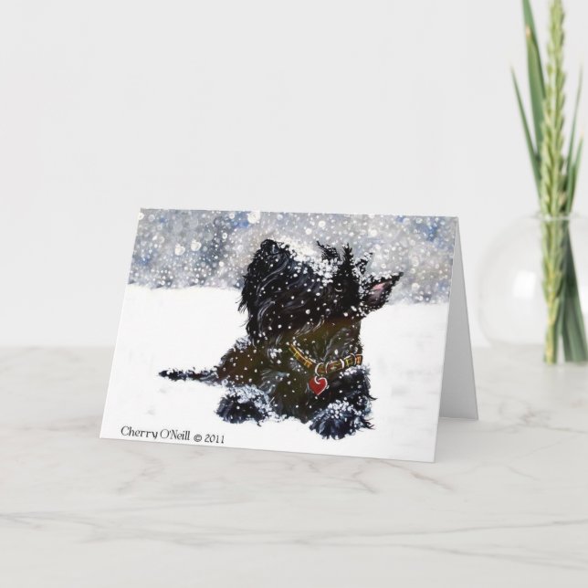 Cartes Pour Fêtes Annuelles Ecosse dans la neige (Devant)