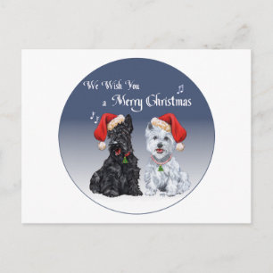 Cartes Pour Fêtes Annuelles Ecosse et Westie Noël Carols