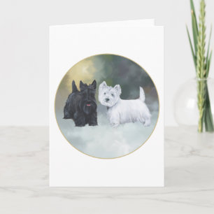 Cartes Pour Fêtes Annuelles Ecosse Westie hiver