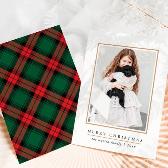Cartes Pour Fêtes Annuelles Écran classique Joyeux Noël Rouge Plaid (Créateur téléchargé)