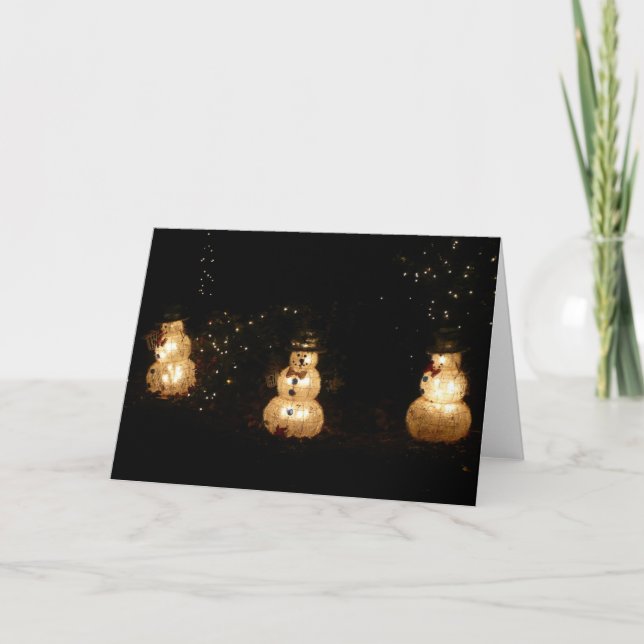 Cartes Pour Fêtes Annuelles Écran Luminaire Snowman (Devant)