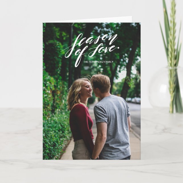 Cartes Pour Fêtes Annuelles écriture à la main saison de l'amour (Devant)