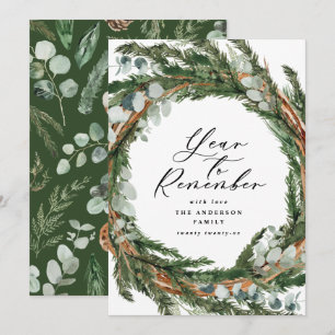 Cartes Pour Fêtes Annuelles Écriture de feuille minimale moderne Noël